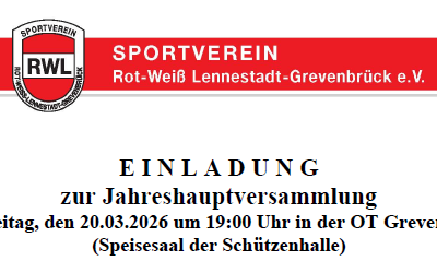 Rot-Weiß Lennestadt lädt zur Jahreshauptversammlung