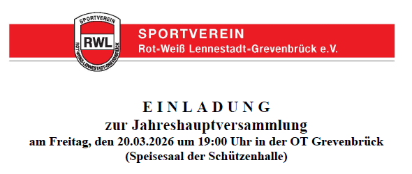 Rot-Weiß Lennestadt lädt zur Jahreshauptversammlung